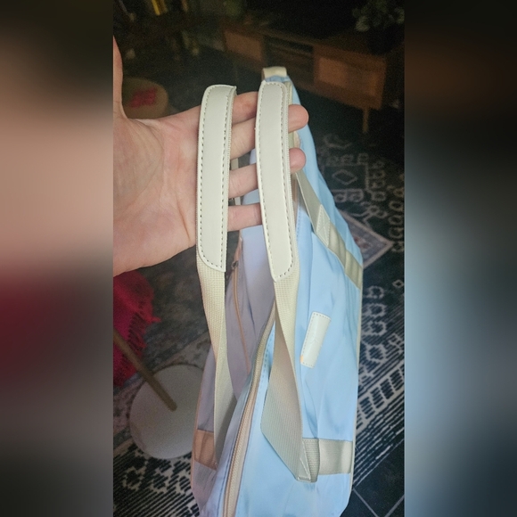 IMIOMO Travel 2 Piece Duffel Weekend Large Overnight Tote Bag.Blue/cream. NWOT - Picture 16 of 16